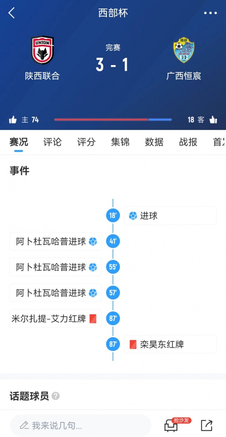  陜西聯(lián)合3-1擊敗廣西恒宸，三戰(zhàn)全勝奪得首屆西部杯冠軍